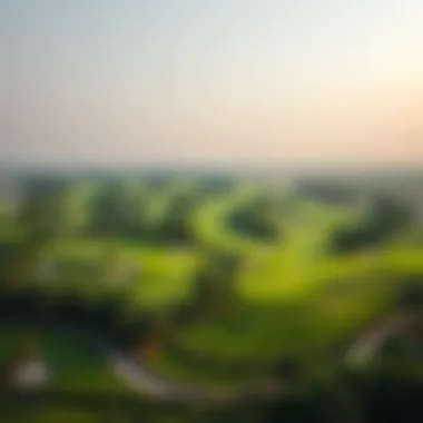 Aerial View of Damac Hills Golf Course Stunning aerial view of the Damac Hills golf course showcasing its lush greenery and layout