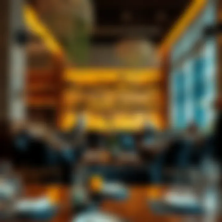 Dining area with diverse food options