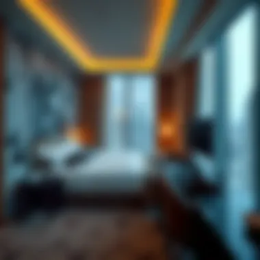 Hotel room with stunning city views