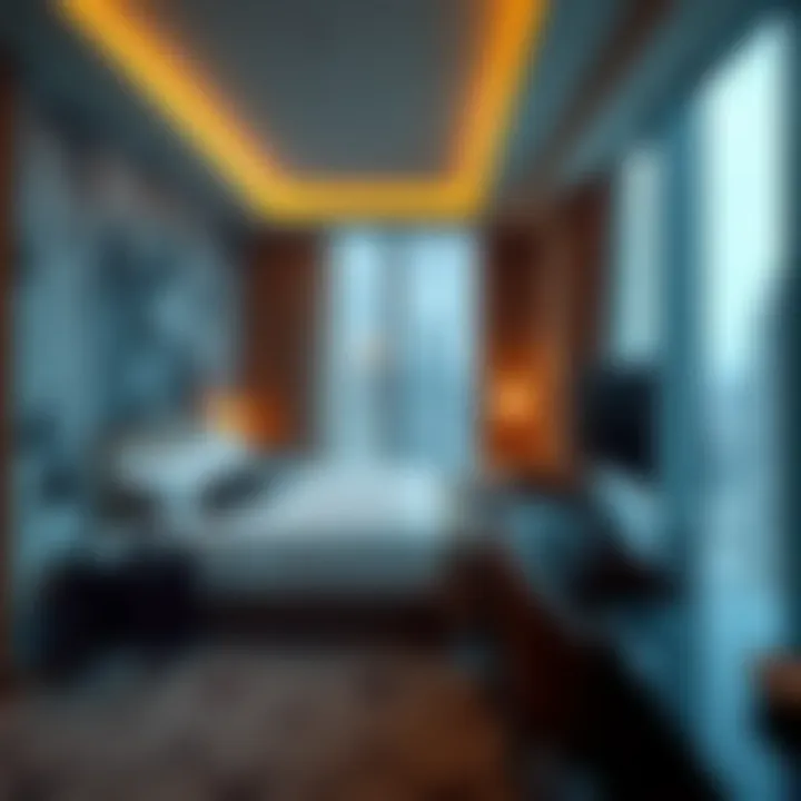 Hotel room with stunning city views