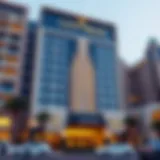 Luxurious hotel facade in City Walk Dubai