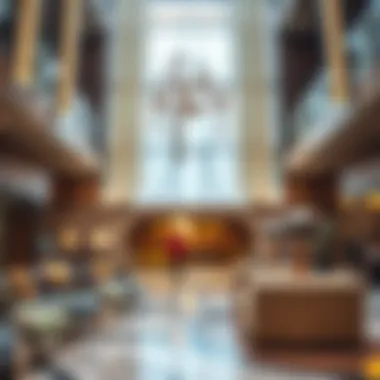 Stylish hotel lobby with modern decor
