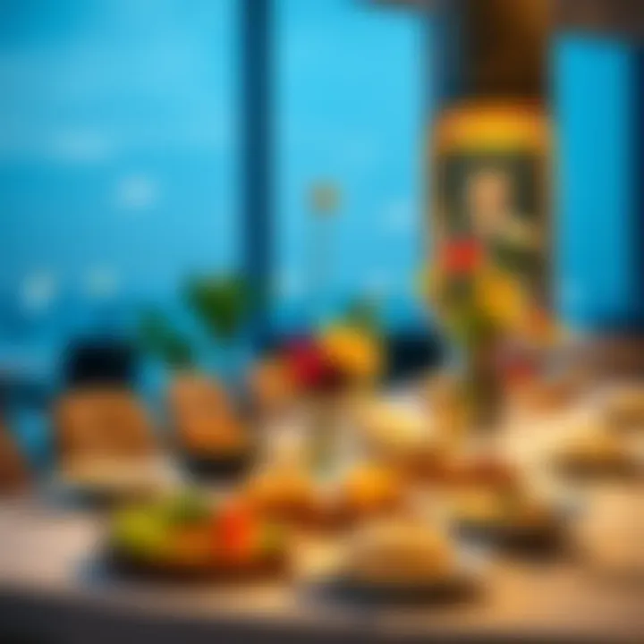 Contemporary Iftar Table Setting A beautifully decorated table featuring contemporary iftar options