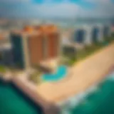 Aerial View of Jumeirah Beach Residence Aerial view of Jumeirah Beach Residence showcasing its stunning beachfront.
