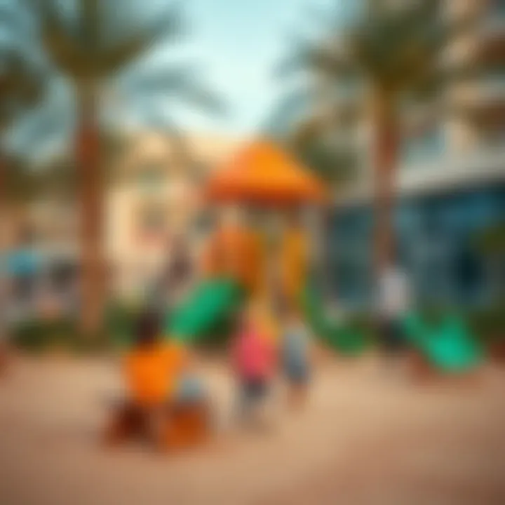 Community members enjoying the play area