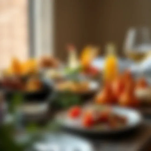 Lebanese Mezze Delights A beautifully arranged Lebanese mezze platter showcasing colorful dishes.