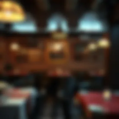 A cozy interior of a Lebanese restaurant with traditional decor.
