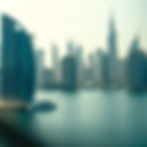 Marina Blue Building 8 and Dubai Skyline Stunning view of Marina Blue Building 8 against the Dubai skyline