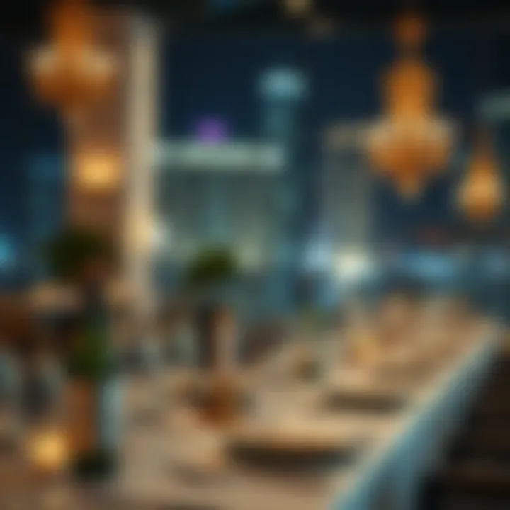 Elegant Dining Experience in Dubai Marina Luxurious dining setup at a Marina restaurant