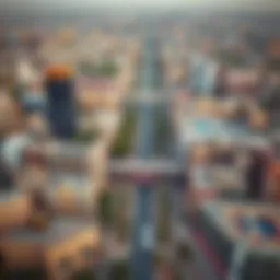 Aerial view of Mohammed Bin Zayed Street showcasing urban landscape