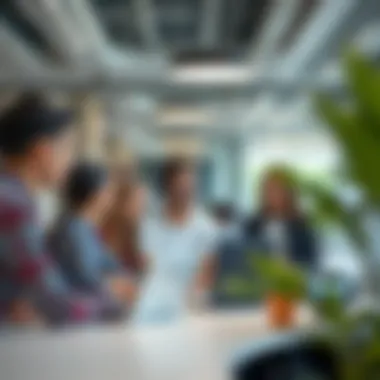 A team collaborating in an innovative office space