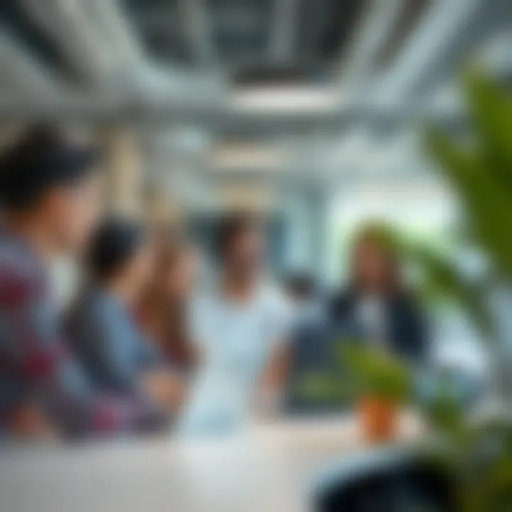 A team collaborating in an innovative office space