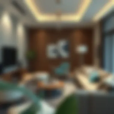 Cozy interior of a one BHK villa highlighting spacious living area.