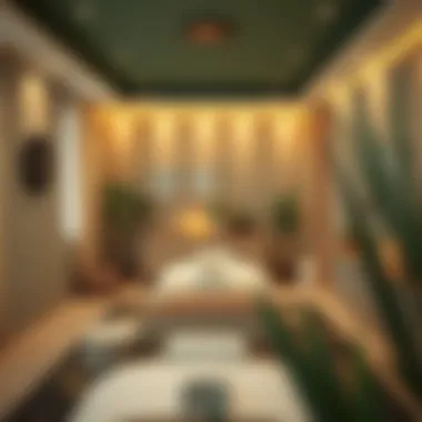 Inviting massage therapy area with soothing decor
