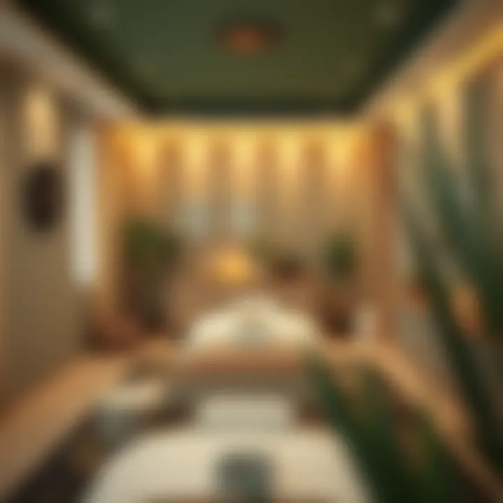 Inviting massage therapy area with soothing decor