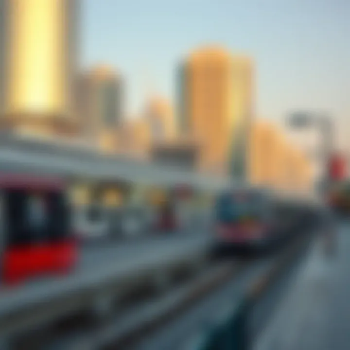 A detailed view of the Red Line Metro stations in Dubai