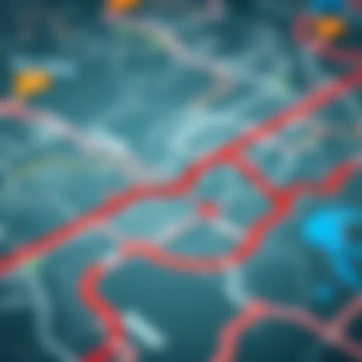 The Red Line Metro map showcasing key areas of Dubai