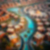 Aerial View of Reem Hills Aerial view of Reem Hills showcasing its luxurious residential layout