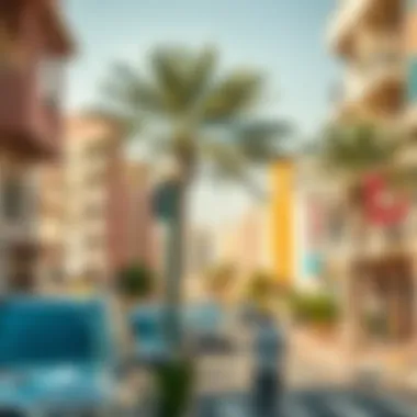 Vibrant Neighborhood in Dubai Charming streets of a vibrant neighborhood