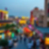 Vibrant Atmosphere of شارع الوحدة A panoramic view of شارع الوحدة showcasing its vibrant atmosphere and bustling activity.