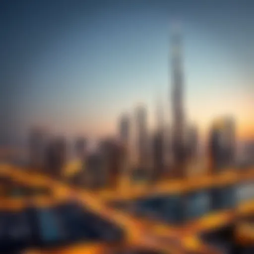 Dubai's Iconic Skyline: A Symbol of Luxury A stunning skyline of Dubai showcasing luxury apartments
