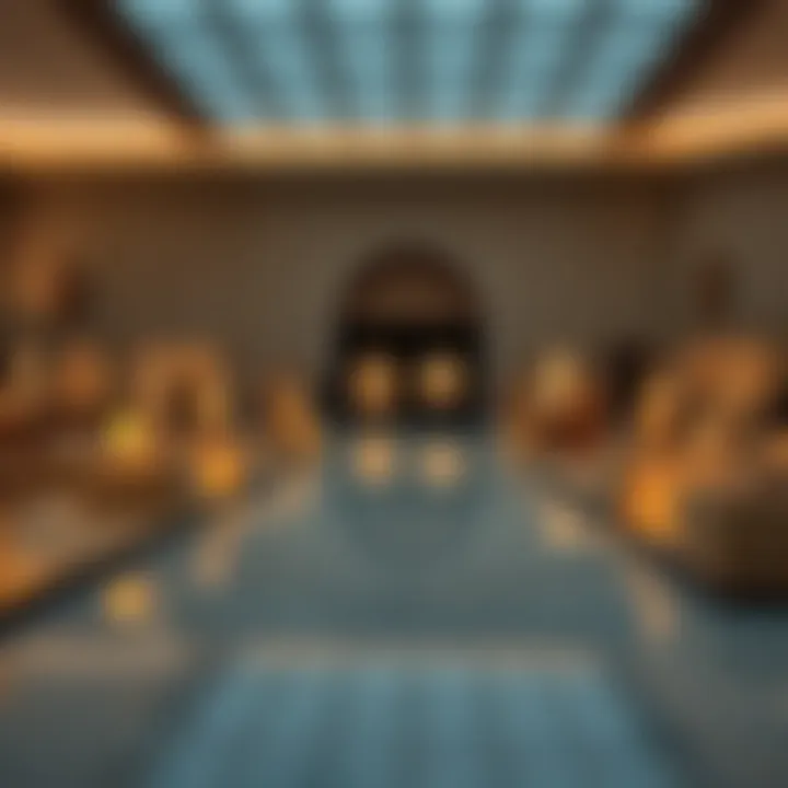 Art installation at the Louvre Abu Dhabi showcasing cultural heritage