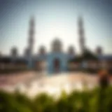 Stunning view of the Sheikh Zayed Grand Mosque under the summer sun