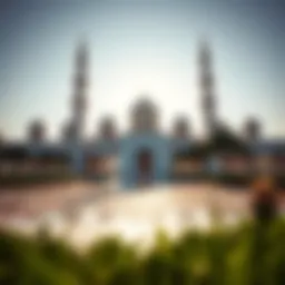 Stunning view of the Sheikh Zayed Grand Mosque under the summer sun