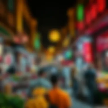 Vibrant market scene in the heart of Abu Dhabi during summer