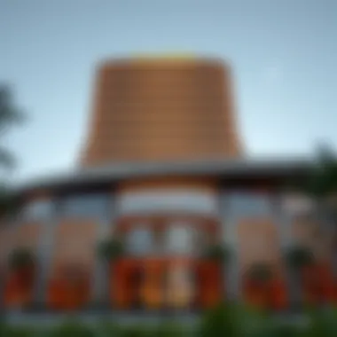 Architectural details emphasizing the unique design elements of the Al Firdous Building