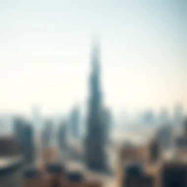 Panoramic skyline view of Dubai featuring the Al Firdous Building in the context of its surroundings