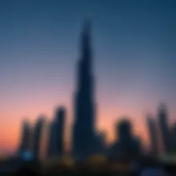 Iconic skyline of Dubai featuring Burj Khalifa