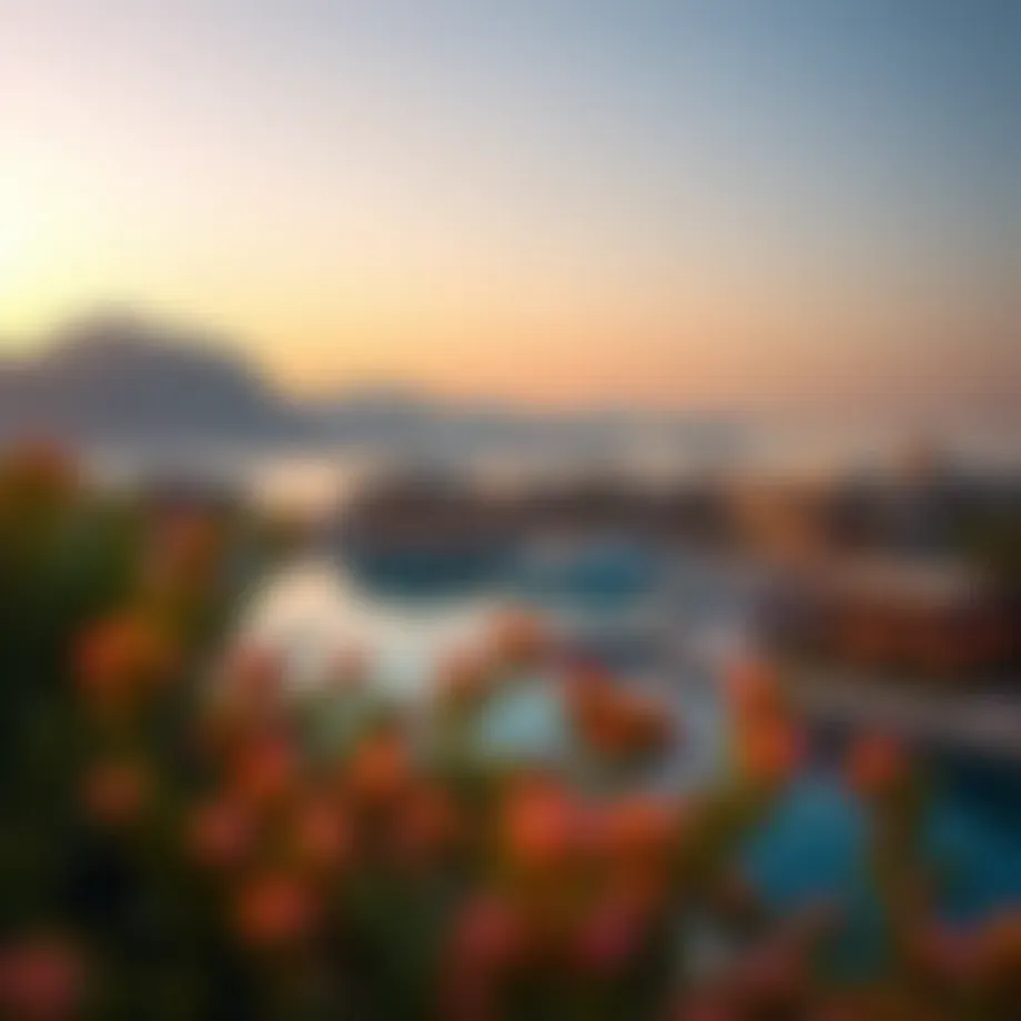 Stunning view of Blu Water island at sunset