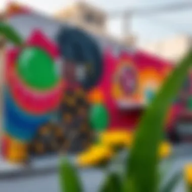 Vibrant street art mural in the Design District representing local culture and creativity