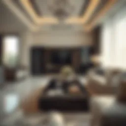 Overview of a luxurious Dubai residence showcasing a clean and organized living space