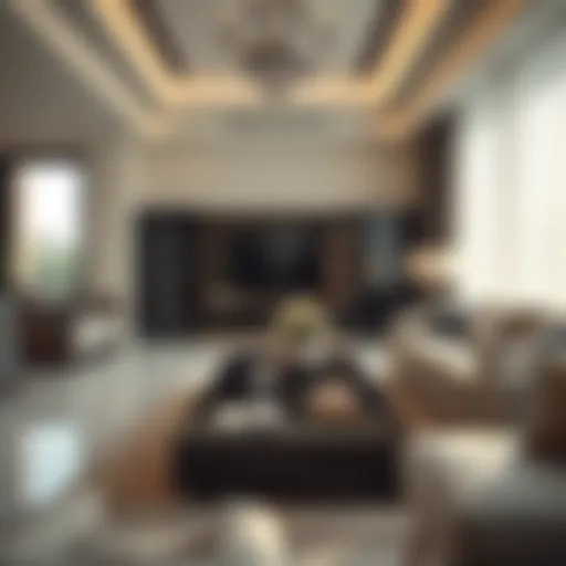 Overview of a luxurious Dubai residence showcasing a clean and organized living space