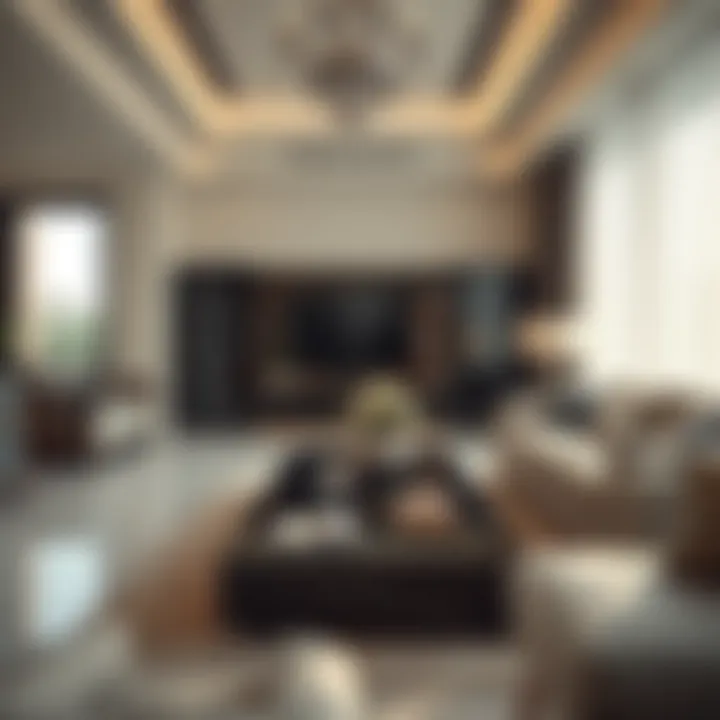 Overview of a luxurious Dubai residence showcasing a clean and organized living space