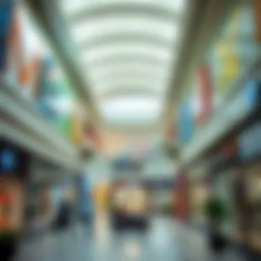 Interior of Moe Mall Shopping Area Interior shot of the shopping area filled with diverse retail stores