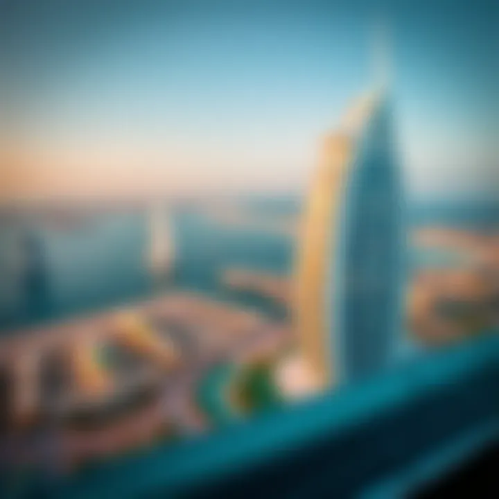 Stunning View from Burj Al Arab Panoramic view from the Burj Al Arab terrace, displaying the stunning coastline