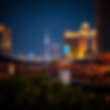 Vibrant nightlife at Yas Bay with illuminated buildings and waterfront dining