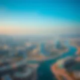 Aerial view of Yas Land showcasing vibrant developments