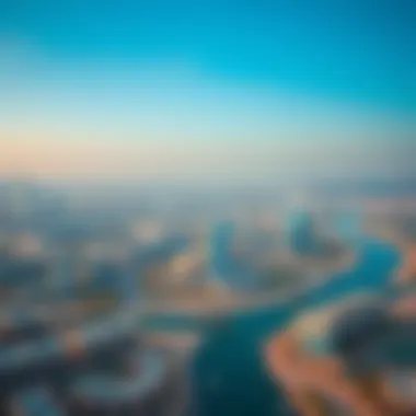 Aerial view of Yas Land showcasing vibrant developments