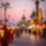 A vibrant festival scene in Dubai showcasing cultural diversity