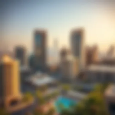 A view of Dubai's skyline with residential buildings