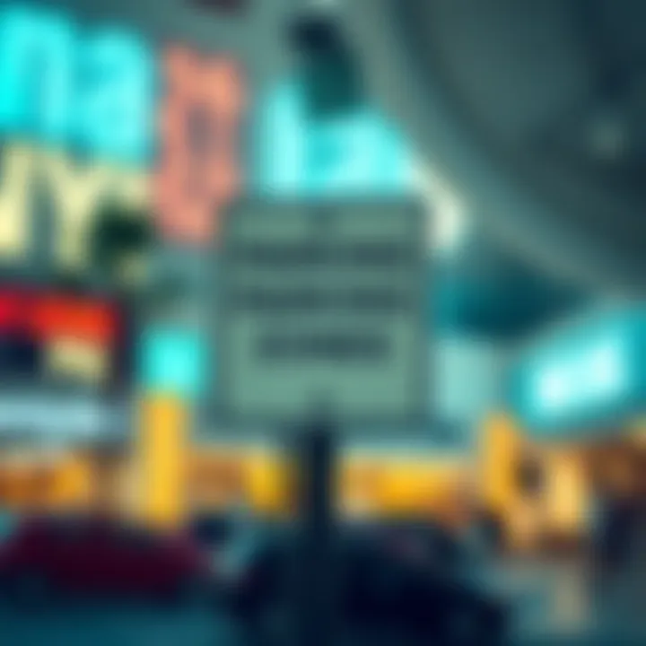 Signage for parking zones in Galleria Mall