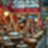 Cultural Artifacts Display A vibrant representation of cultural artifacts from different countries at Global Village