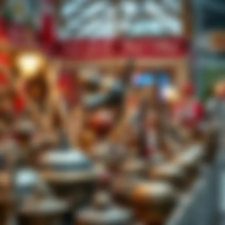 Cultural Artifacts Display A vibrant representation of cultural artifacts from different countries at Global Village