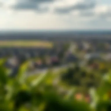 Panoramic view of the community surrounding Golf View Seven City, emphasizing its green spaces.