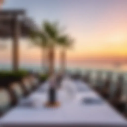Elegant Dining with a View Elegant outdoor dining setup overlooking the beach