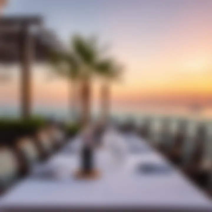Elegant Dining with a View Elegant outdoor dining setup overlooking the beach